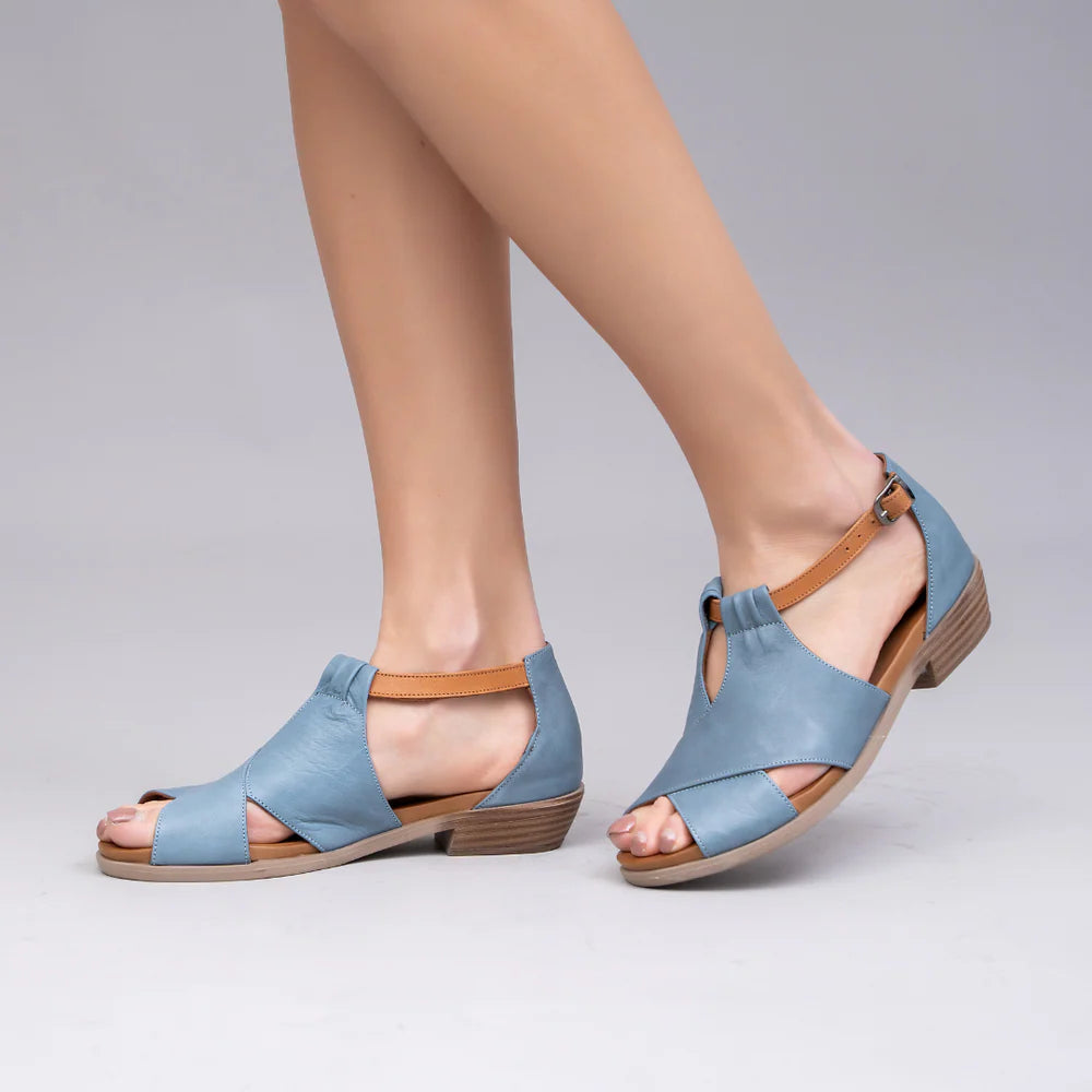 LE SANSA DIGBY DENIM TAN Women Sandals - Zeke Collection NZ