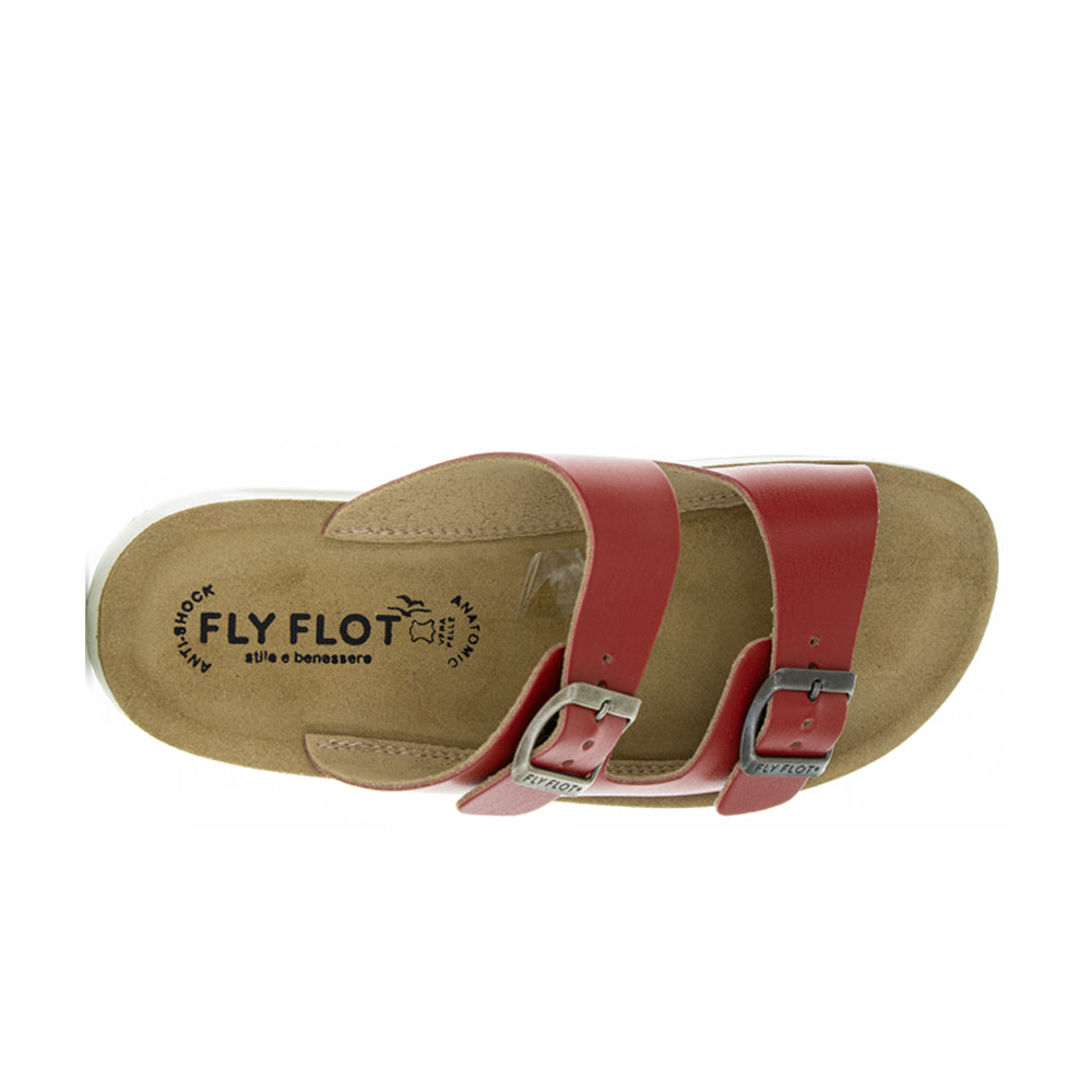 Red Fly Flot FLY FLOT 77G64 2C flats with rounded toe and comfortable design, shown from the front view.