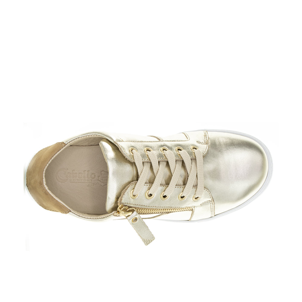 Gold Cabello EG520 sneakers with stylish design, featuring a sleek upper and comfortable sole, perfect for casual wear.