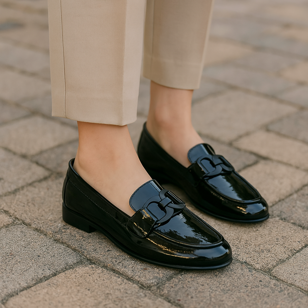NAKED ARCHES JAP BLACK PAT Women Loafers - Zeke Collection NZ