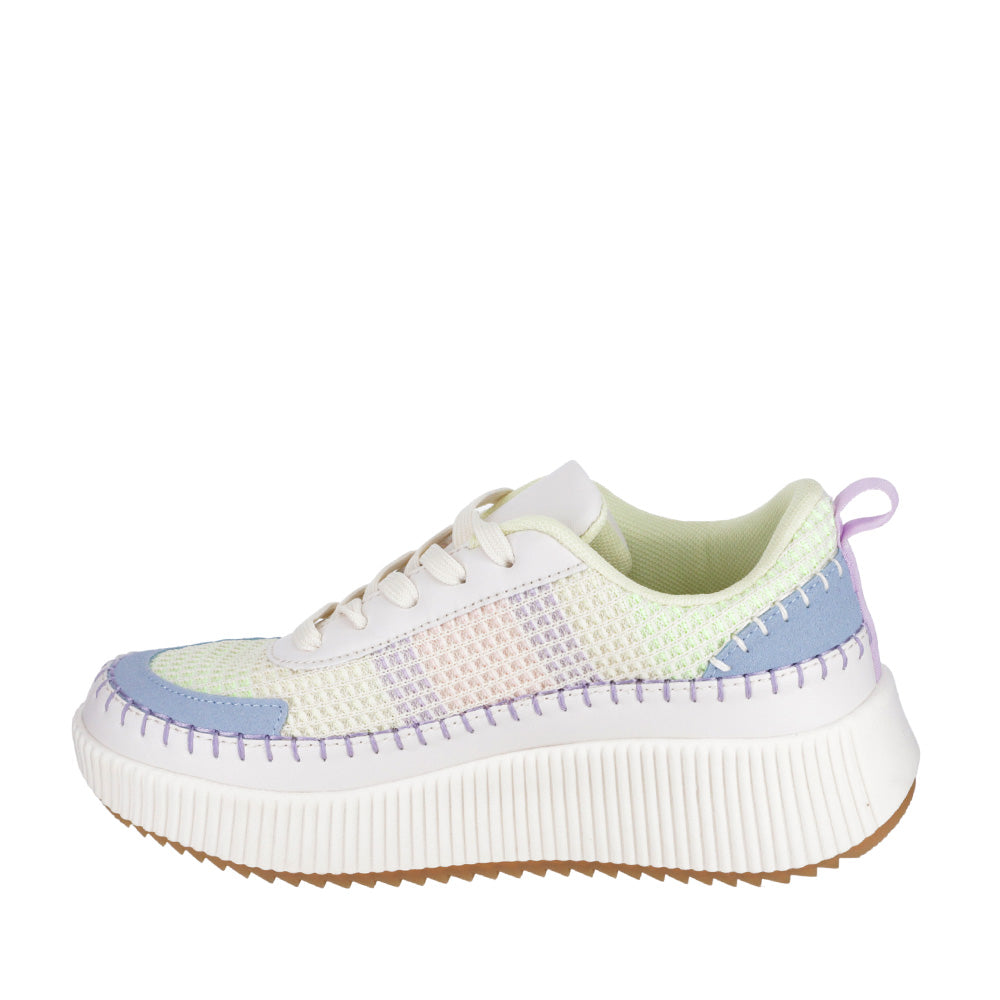 Le Sansa Dunk Blue Multi sneakers featuring a dark blue and multi-color design, showcasing stylish casual footwear.