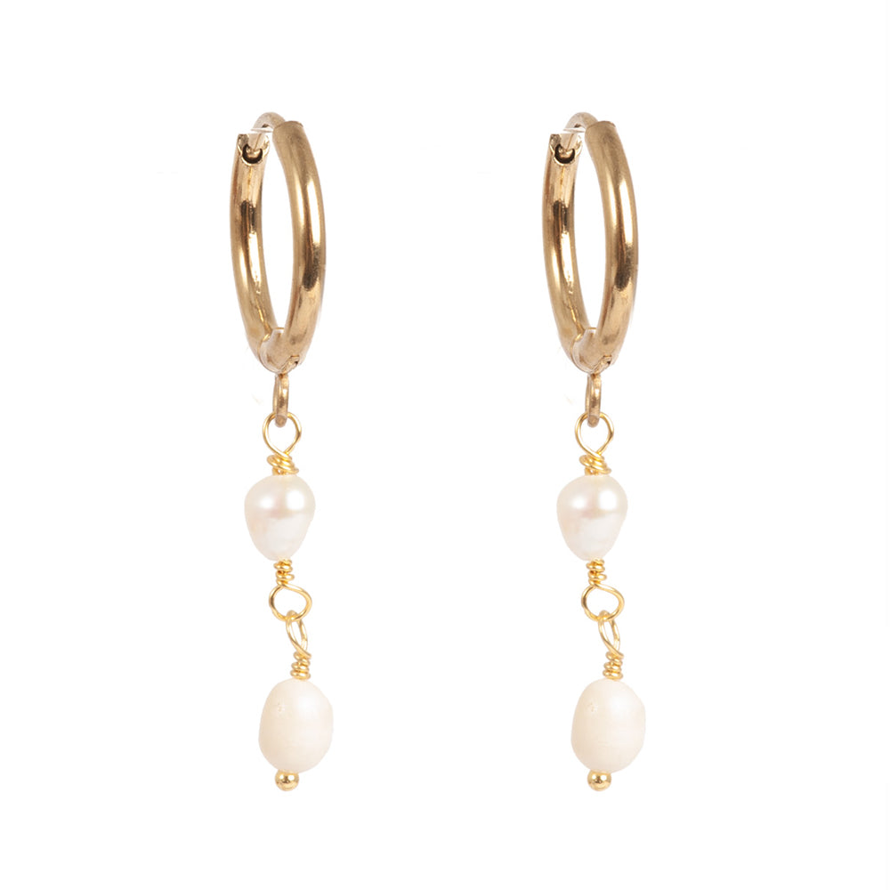 DOUBLE FRESHWATER PEARL EARRINGS Women Earring - Zeke Collection NZ