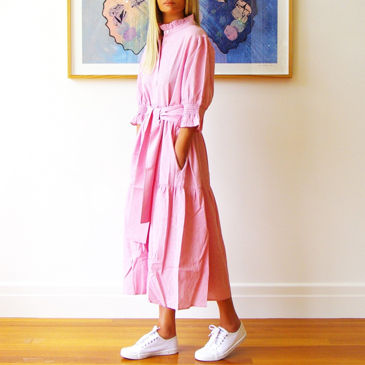 WHO'S CHARLIE LOTTIE DRESS STRIPE PINK WHITE Women Dresses & Jumpsuits - Zeke Collection NZ