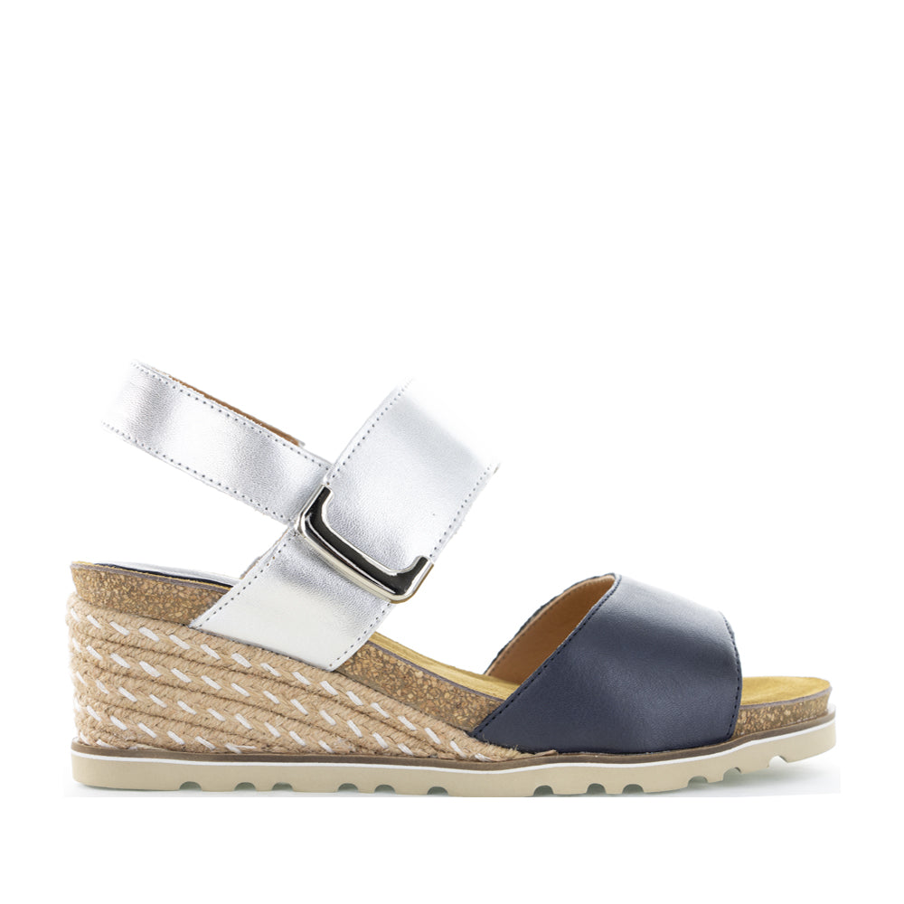 Navy and silver sandals 2025