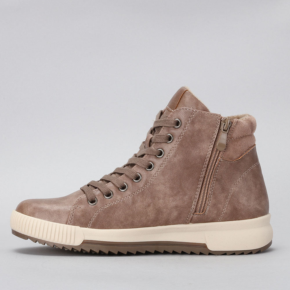 CC Resorts Gumi Taupe boots, stylish ankle footwear with a sleek taupe finish, perfect for casual and chic outfits.
