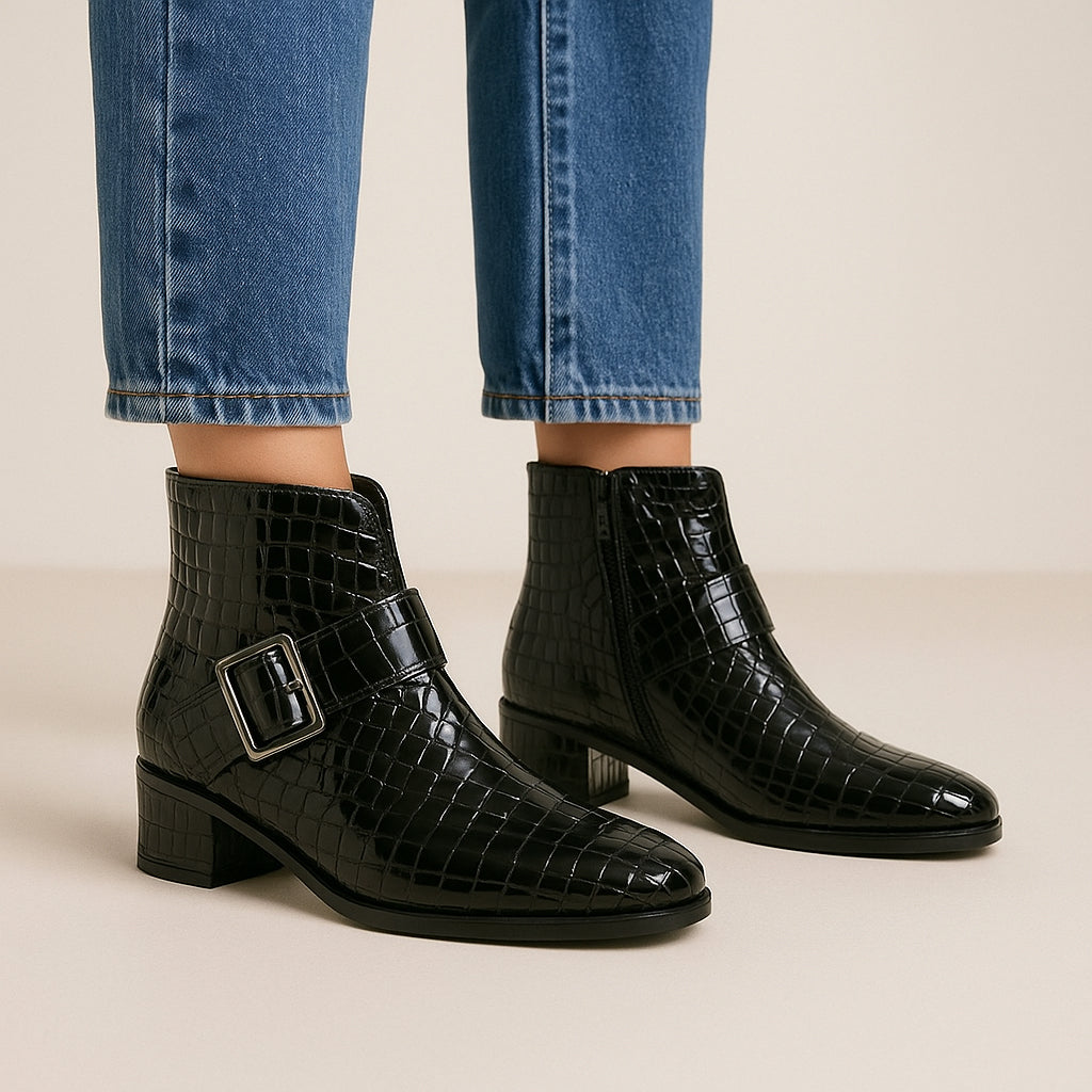 LE SANSA ANDY BLACK PRINT Women Boots - Zeke Collection NZ