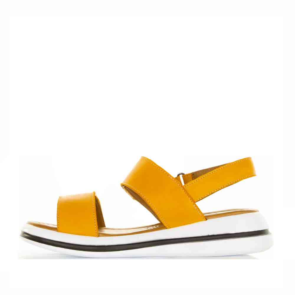 Le Sansa LESANSA SIMA orange sandals with open toes and strap design, casual footwear for warm weather.