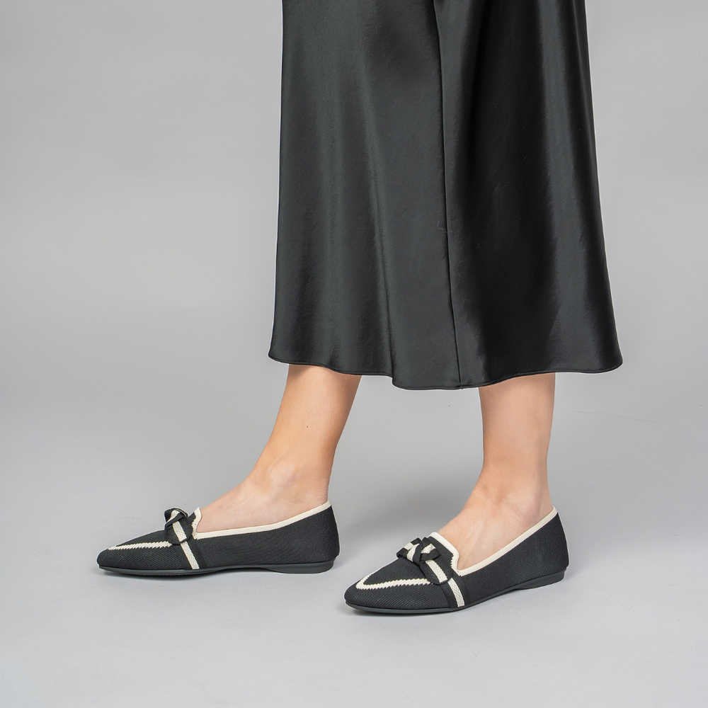 LE SANSA OLA BLACK CREAM Women Loafers - Zeke Collection NZ