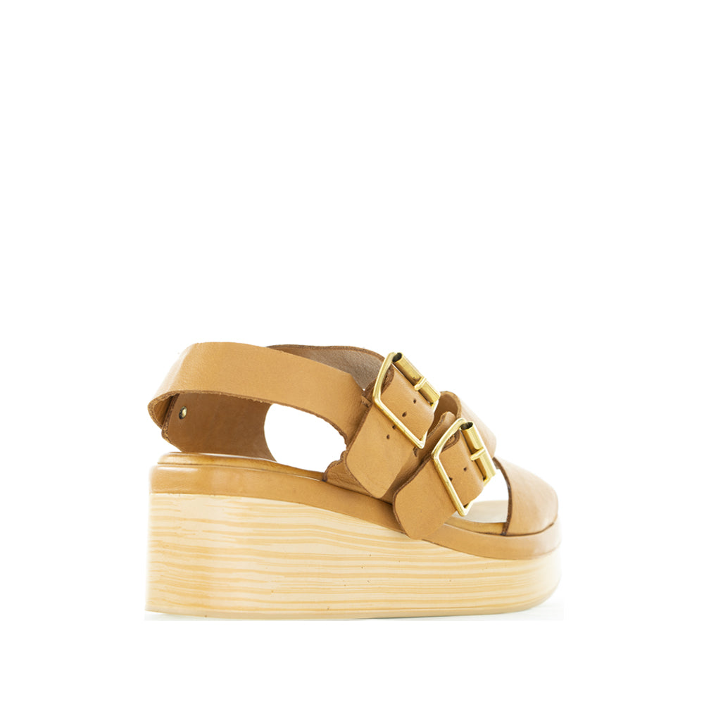 Le Sansa LE SANSA TRI TAN sandals with tan straps and flat sole, stylish footwear for casual wear.