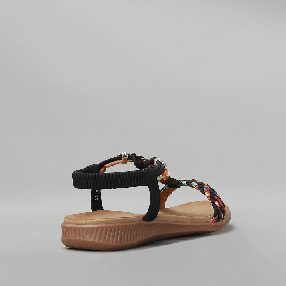 Black CC Resorts Xtra sandals with multiple straps, showcasing a stylish and comfortable design for casual wear.