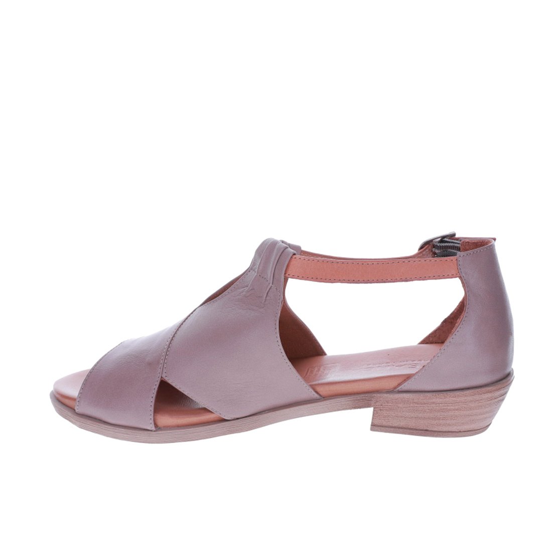 Le Sansa Lesansa Digby Tan sandals featuring open toes and ankle straps, styled on a neutral background.
