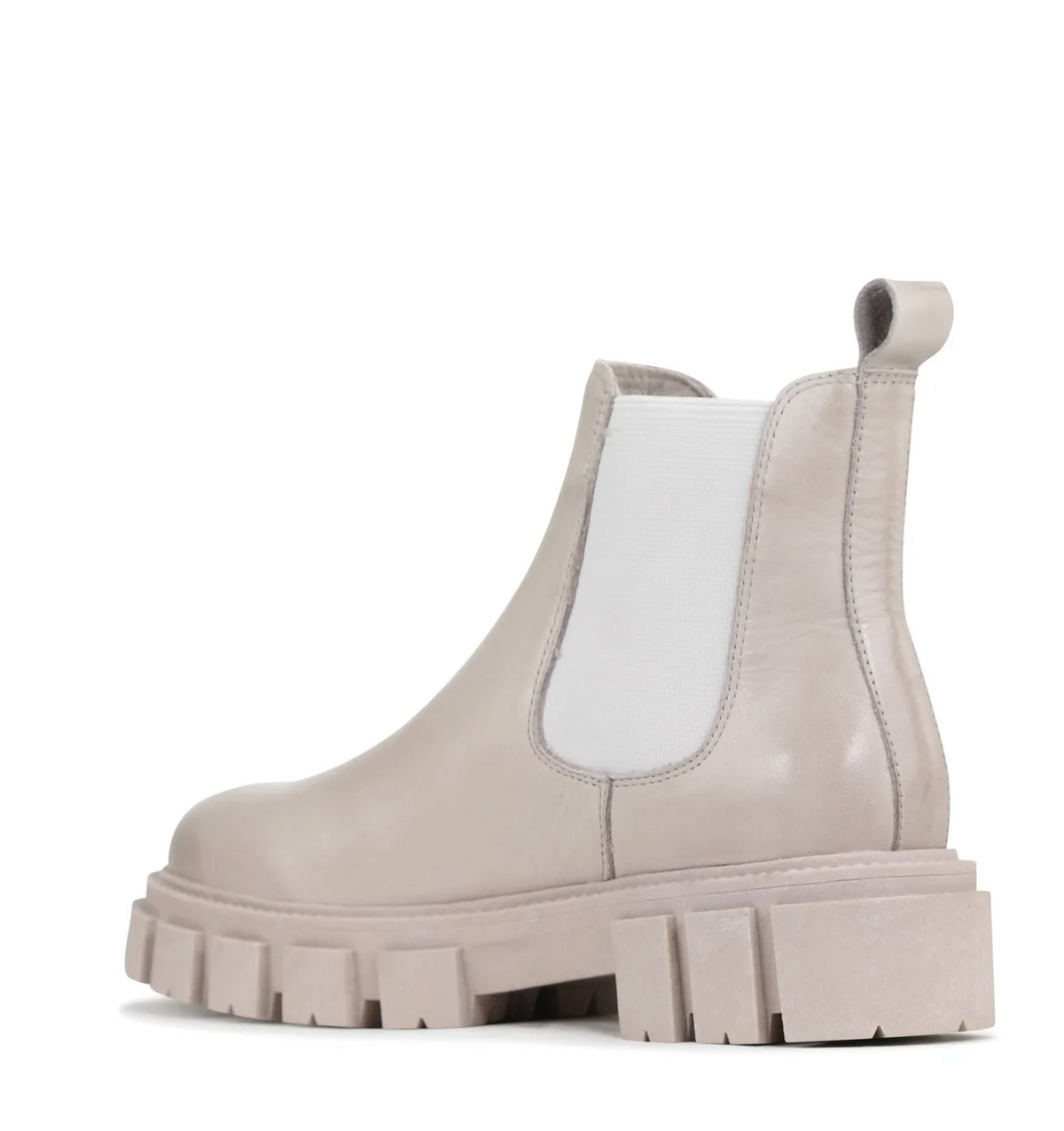 Eos FEA Stone boots in tan leather with ankle height and decorative stitching, stylish footwear by Eos.