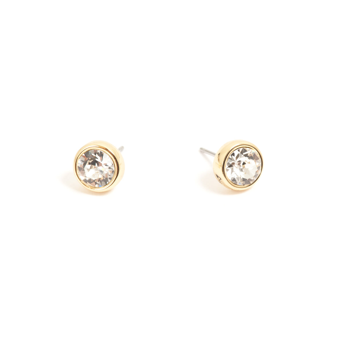 A & C Oslo Crystal 7mm stud earrings featuring clear, sparkling gemstones set in a classic earring design.