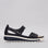 Naked Arches Happy Navy sandals with navy straps and cushioned footbed, designed for comfortable wear.