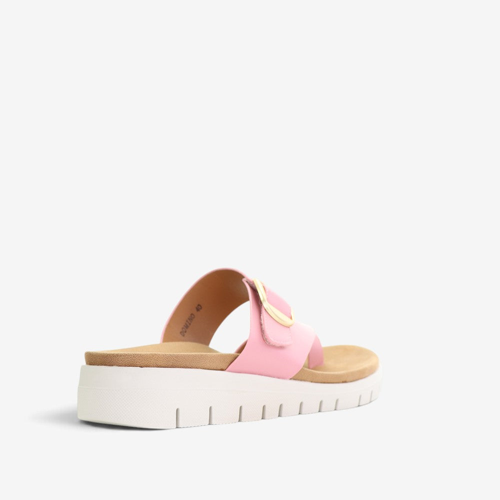 CC Resorts Domino slip-on shoes for babies in pink, featuring a soft fabric upper and comfortable slip-on design.