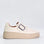 Le Sansa Philia beige sneakers with white soles and minimalistic design, displayed on a plain background.