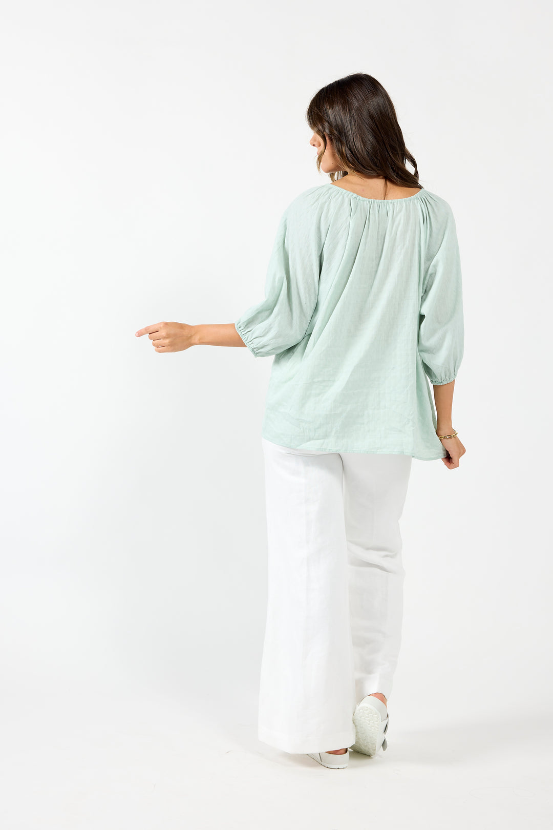 Mint green Drama The Label Milos top, a stylish blouse or cami with a flattering fit and soft fabric, perfect for casual or dressy wear.