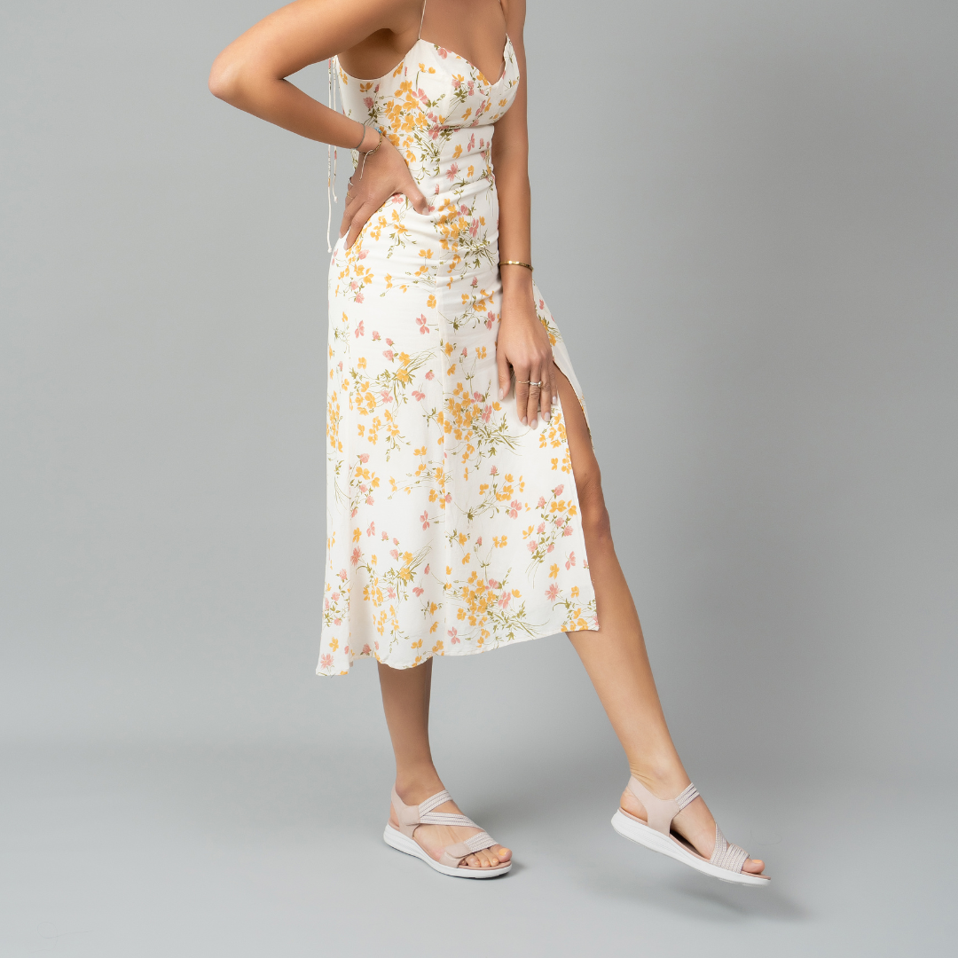 CC RESORTS Florrie blush sandals with open toes and ankle straps, stylish footwear for warm weather.