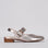Naked Arches Yoko Champagne sandals with strappy design and flat sole, featuring a champagne-colored finish and minimalist style.