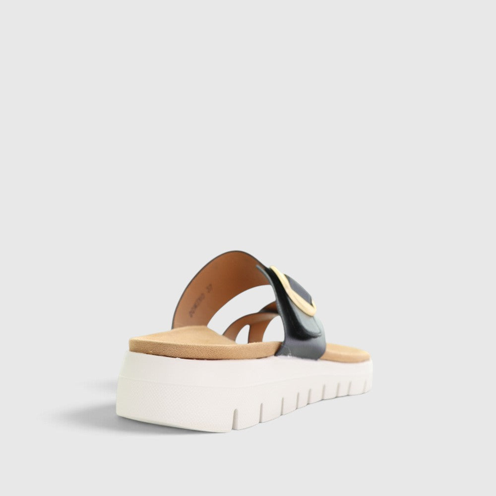 Black slip-on shoes from CC Resorts CC Resorts Domino Resort collection, casual and comfortable footwear.
