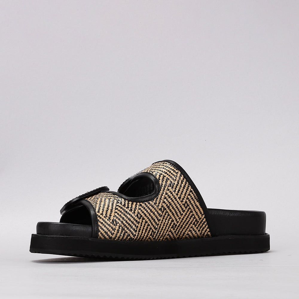 Naked Arches Harriet black flats for women, featuring sleek leather design and comfortable slip-on style.