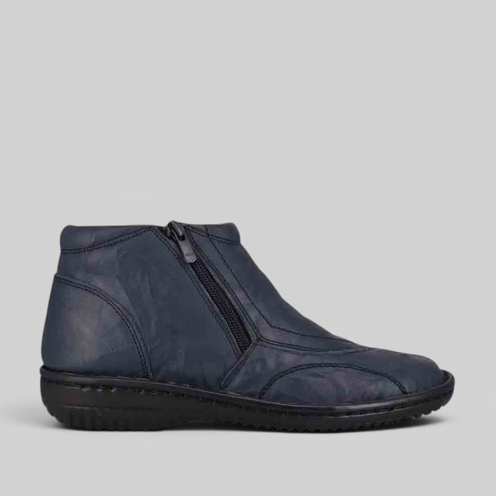 CABELLO 5250-27 navy crinkle boots with textured finish and lace-up front, stylish and durable footwear.
