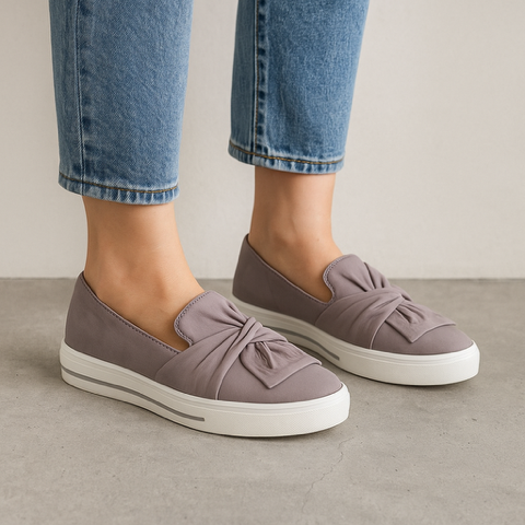 Le Sansa Izzy silver grey slip-on shoes with sleek design and comfortable fit, perfect for casual or stylish everyday wear.
