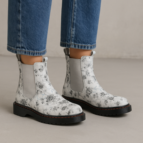 LESANSA DINGO GREY FLORAL Women Boots - Zeke Collection NZ
