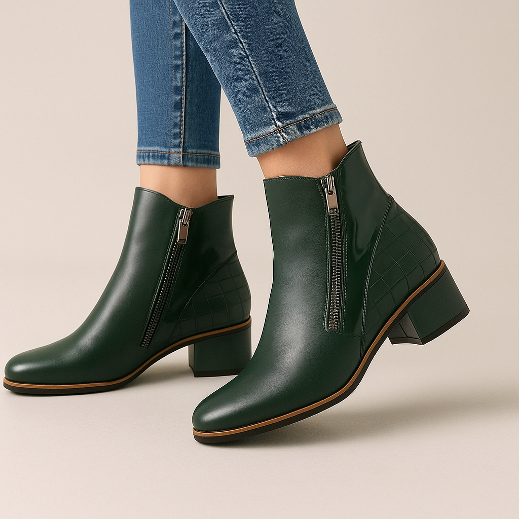 LE SANSA REFINE BOTTLE GREEN Women Boots - Zeke Collection NZ