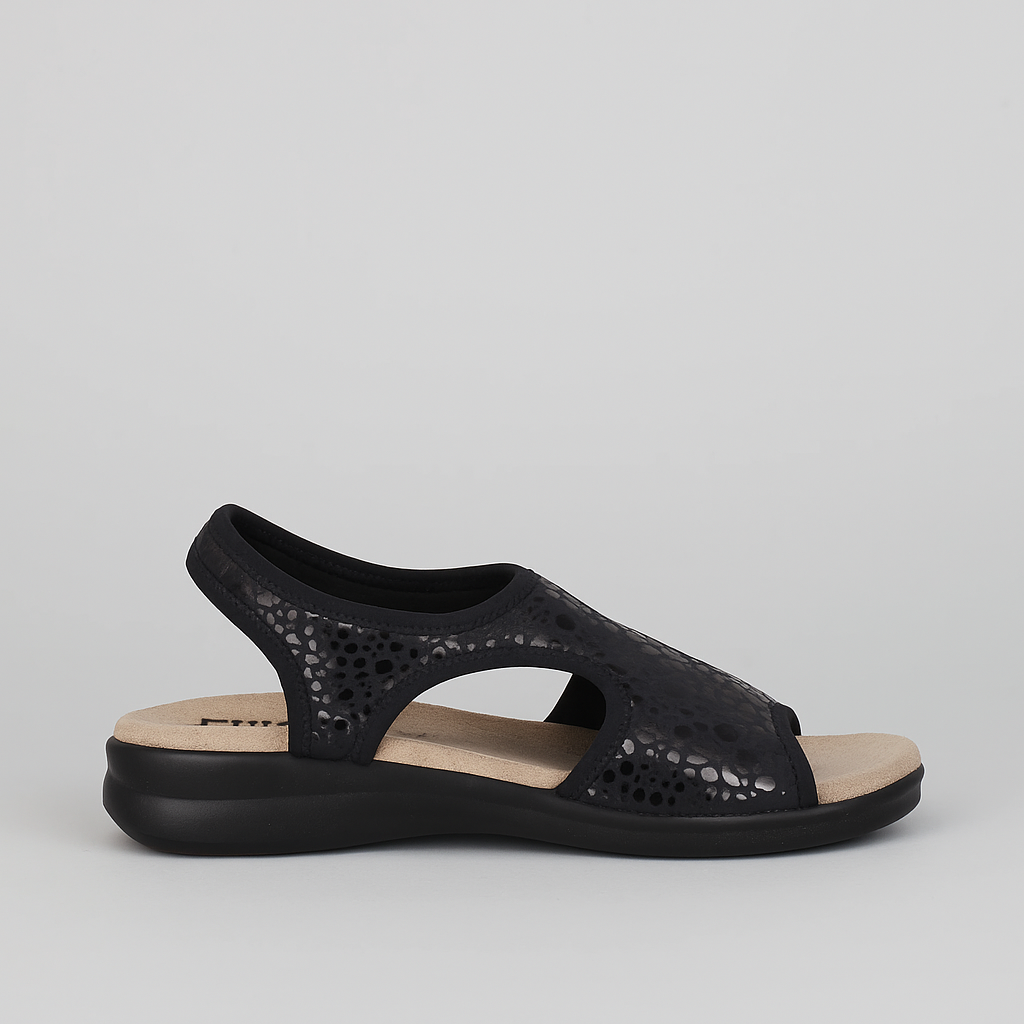 EUROFLEX TUSCANY BLACK LEO Women Sandals - Zeke Collection NZ