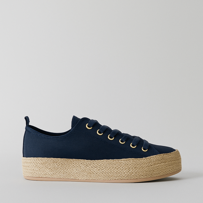 LOS CABOS Candice navy sneakers featuring a stylish platform design and casual athletic look.