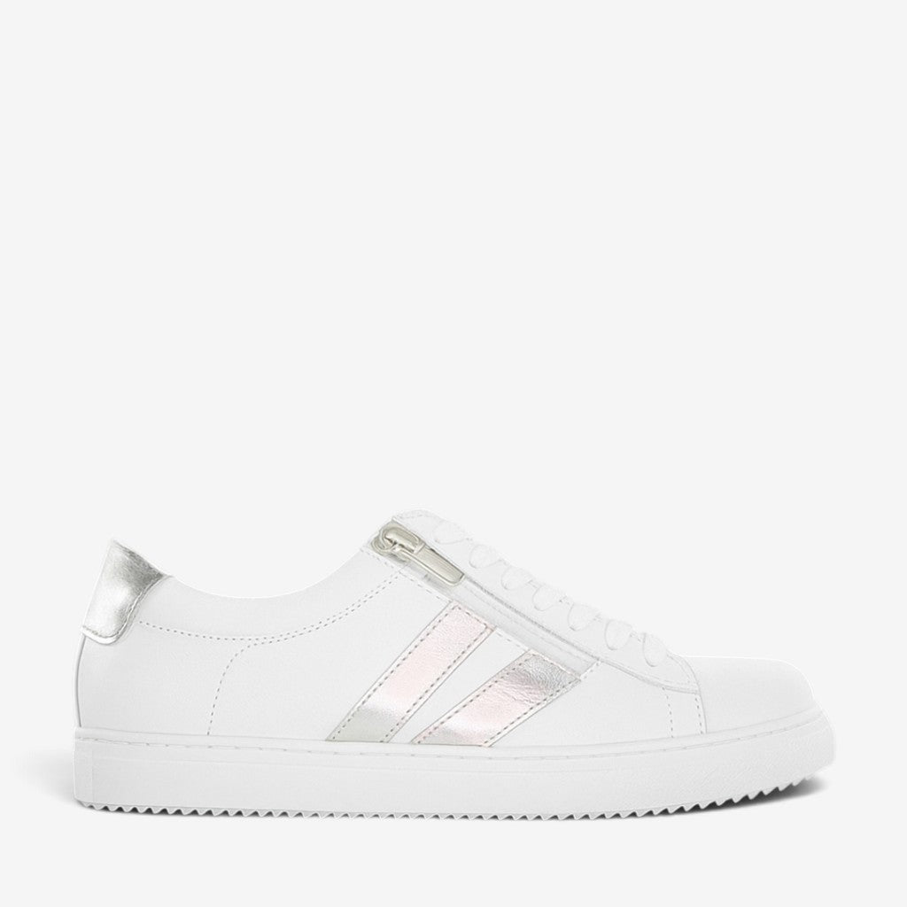CABELLO Ultimate White Silver sneakers with sleek white design and subtle silver accents, stylish footwear for casual wear.