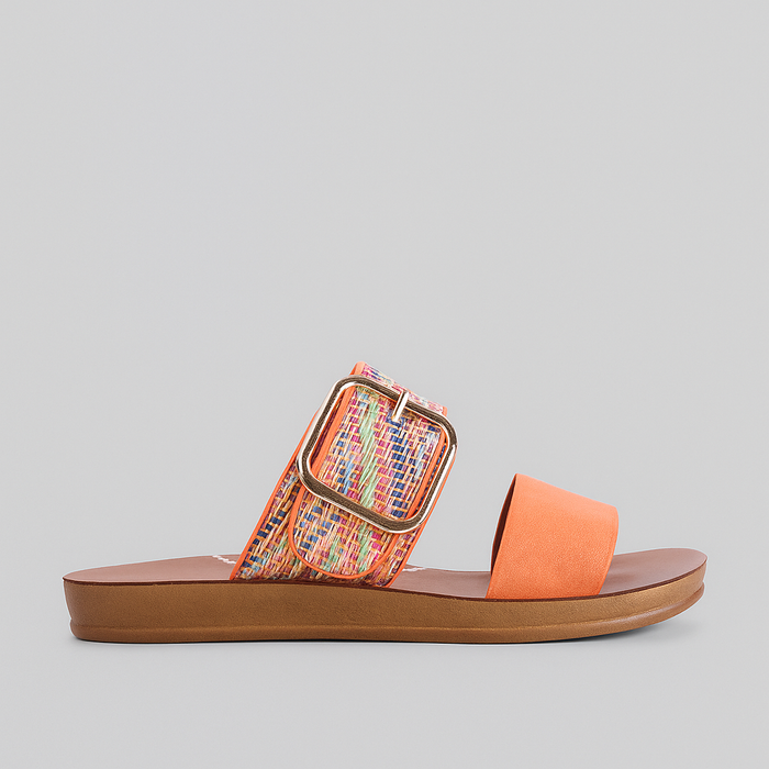 Colorful Los Cabos Doti Tangerine multi flats with vibrant dot pattern and comfortable slip-on design.