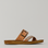 Los Cabos Bria brandy slip-on sandals with stylish brown leather straps, casual footwear for everyday wear