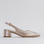 Elegant LE SANSA Drusilla champagne sandals with a silver finish and stylish design, perfect for formal occasions.