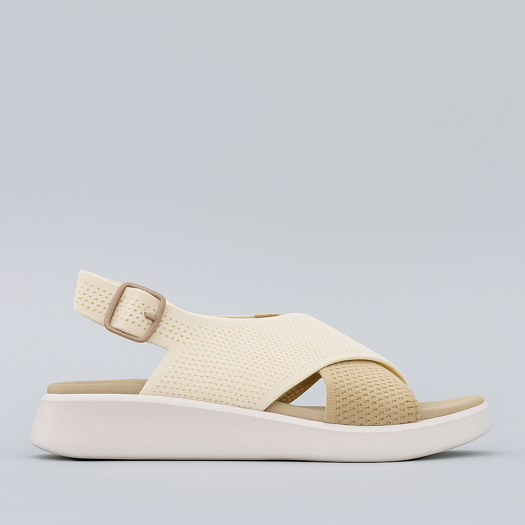 Los Cabos Bogota ivory sandals with beige straps and elegant design, perfect for casual or dressy summer occasions.
