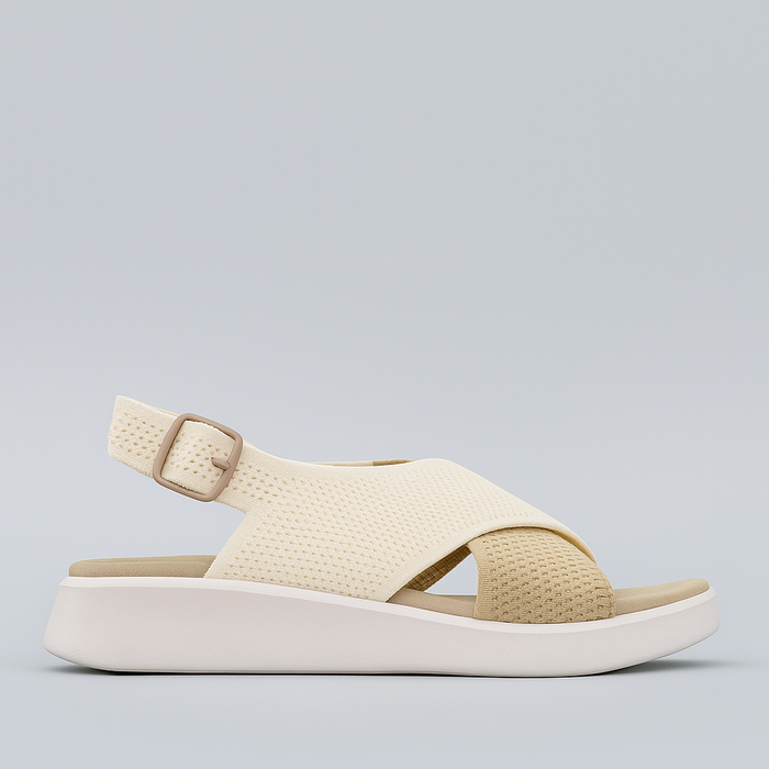Los Cabos Bogota ivory sandals with beige straps and elegant design, perfect for casual or dressy summer occasions.