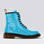 LE SANSA Depth turquoise patent boots with sleek design and shiny finish, showcasing the stylish footwear on a white background.