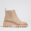 Los Cabos Vittoria taupe boots with rugged design and ankle height, showcasing laces and sturdy sole.
