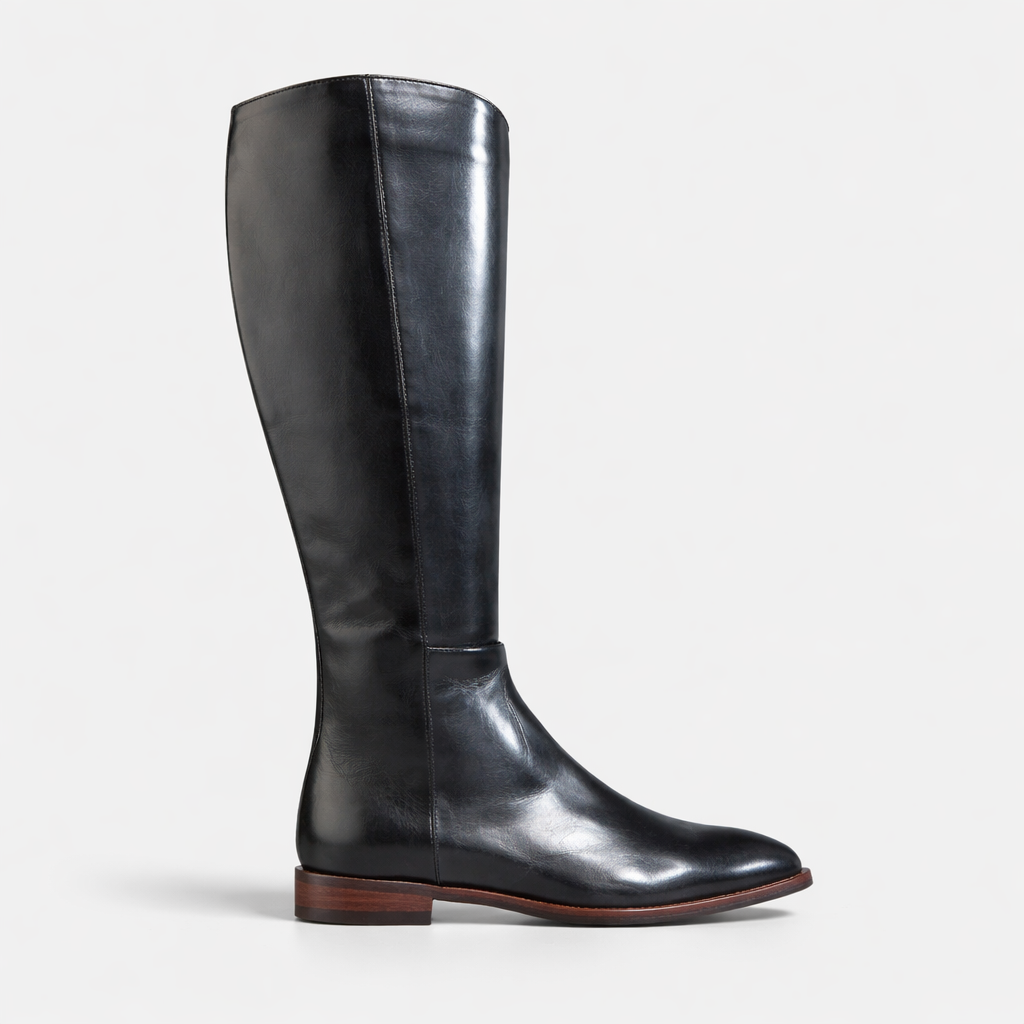 Black EOS Pheodora high boots with sleek design, featuring a smooth leather finish and sturdy sole.