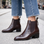 EOS ILA Chestnut boots with ankle-high design, featuring a smooth leather finish and lace-up closure.