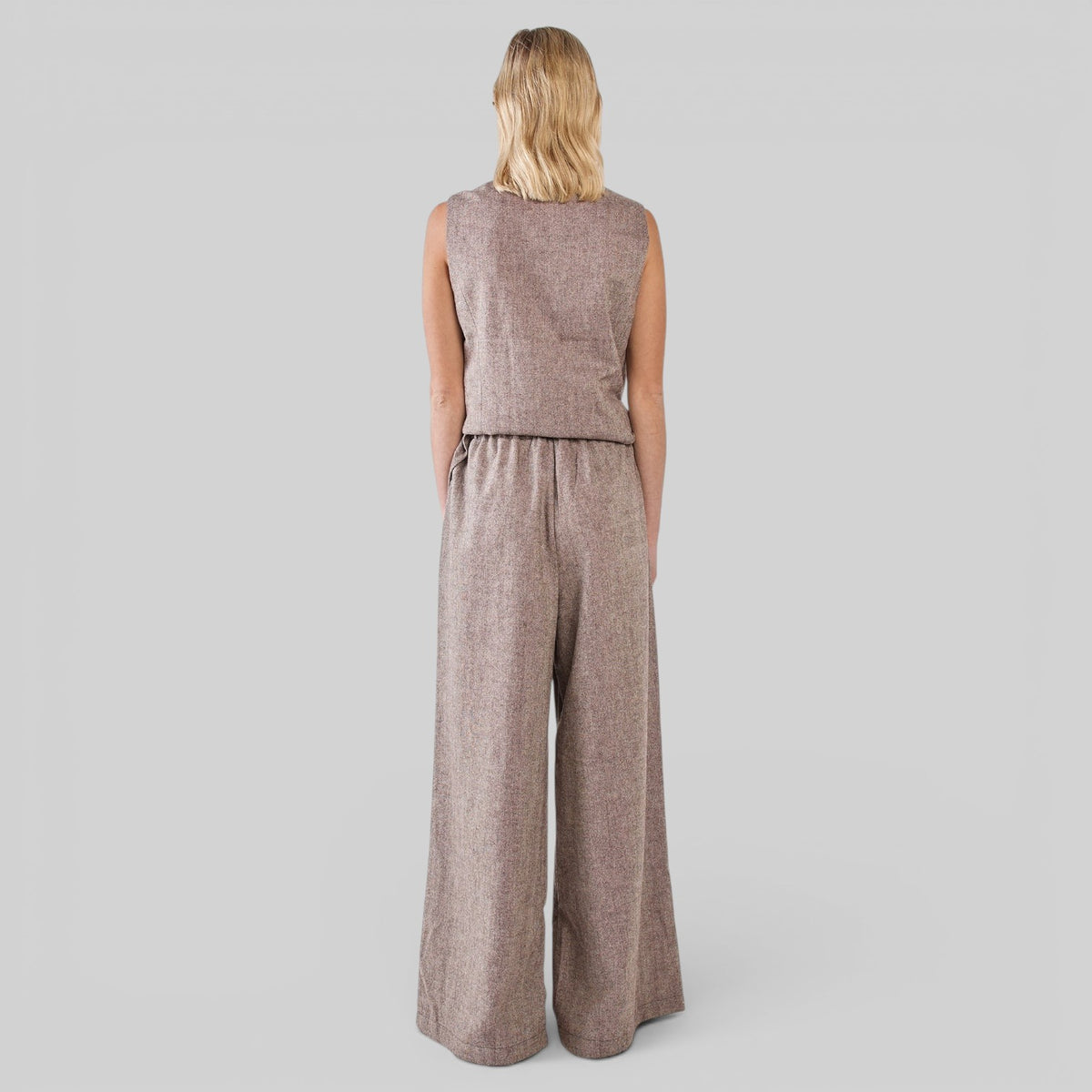 Sass Clothing Thalia pull-on pants in chocolate birdseye fabric, stylish and comfortable trousers for casual wear.