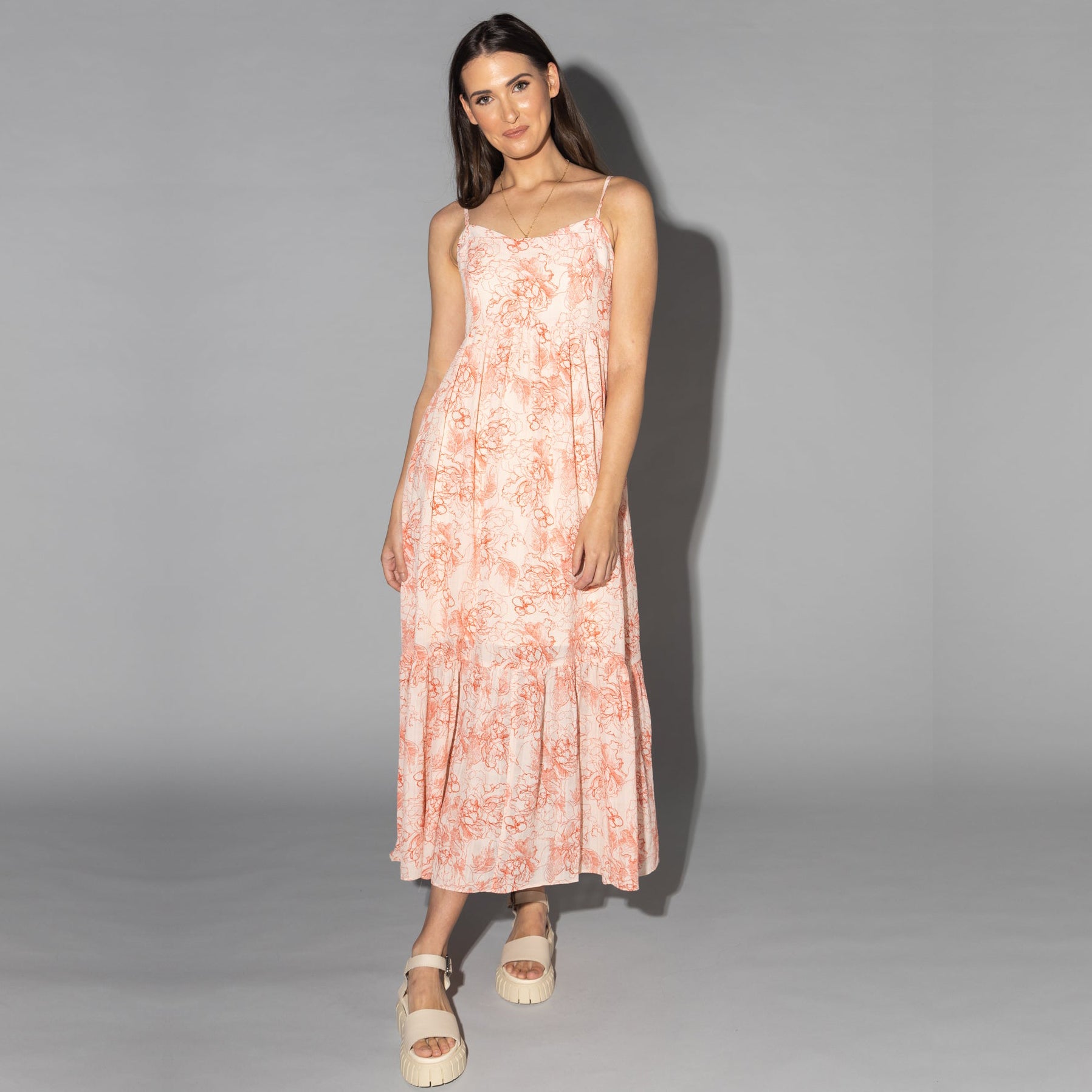 Drama The Label Lulu Dress in etched rose print, featuring a stylish dress with intricate floral details and elegant design.