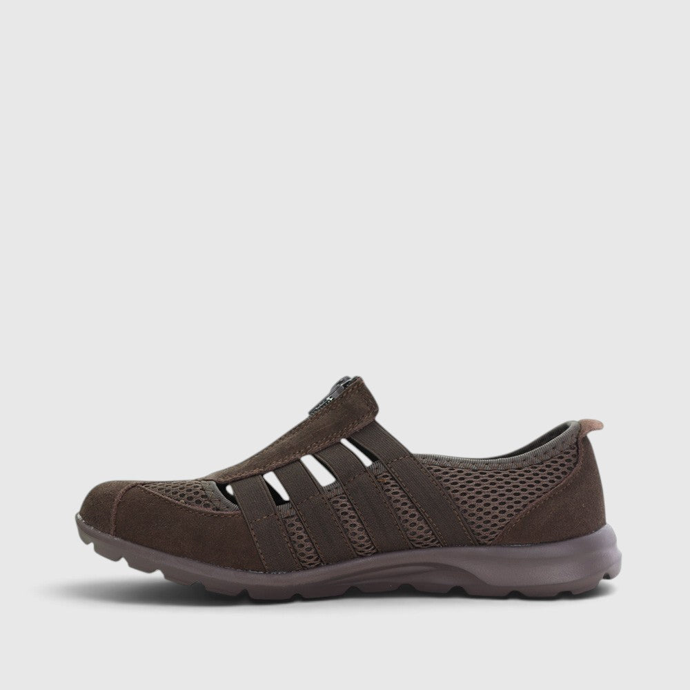 CC Resorts Christine Chocolate casual shoes, featuring a sleek chocolate brown design and comfortable slip-on style.