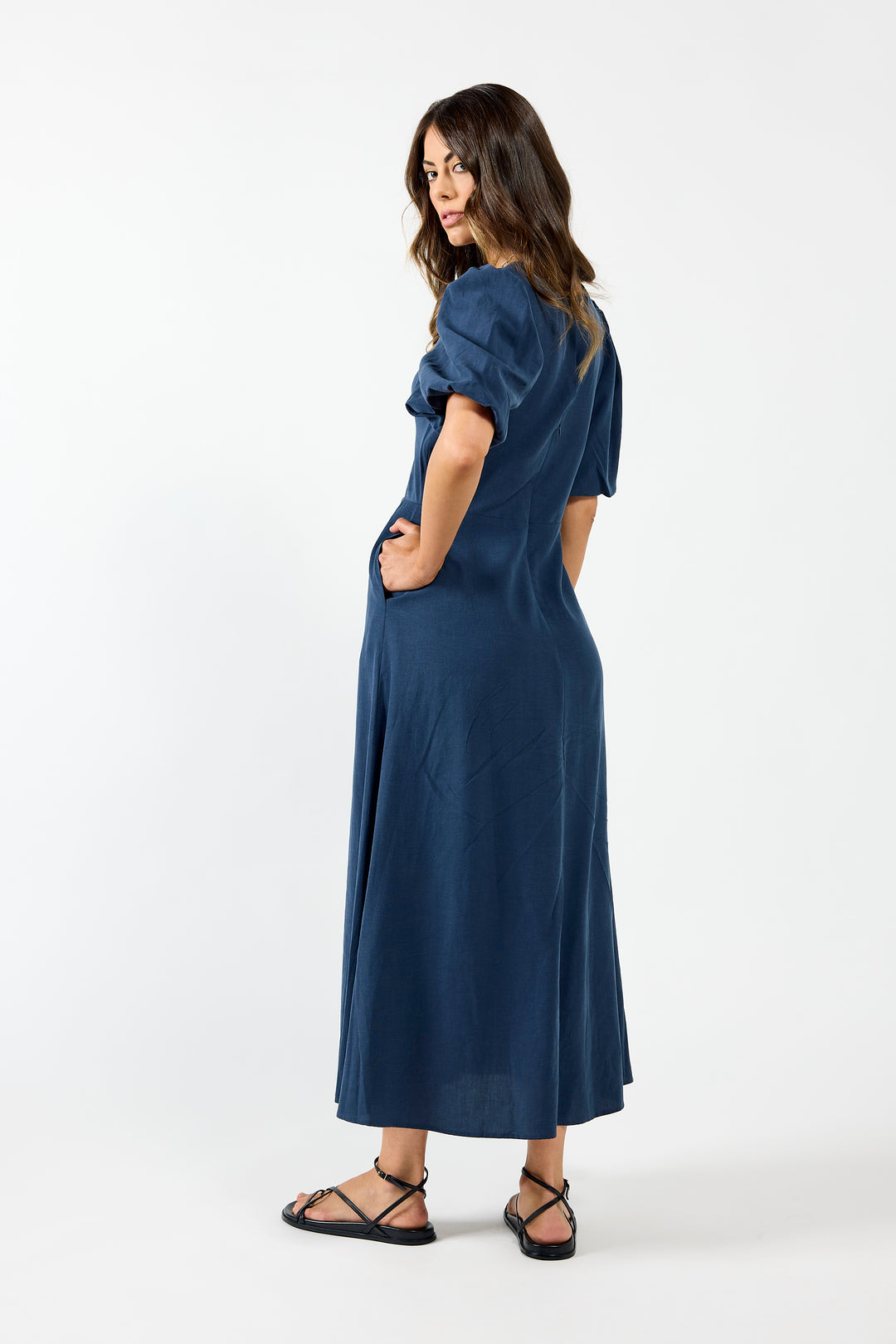 DRAMA THE LABEL HALO DRESS OXFORD BLUE Women Dresses & Jumpsuits - Zeke Collection NZ