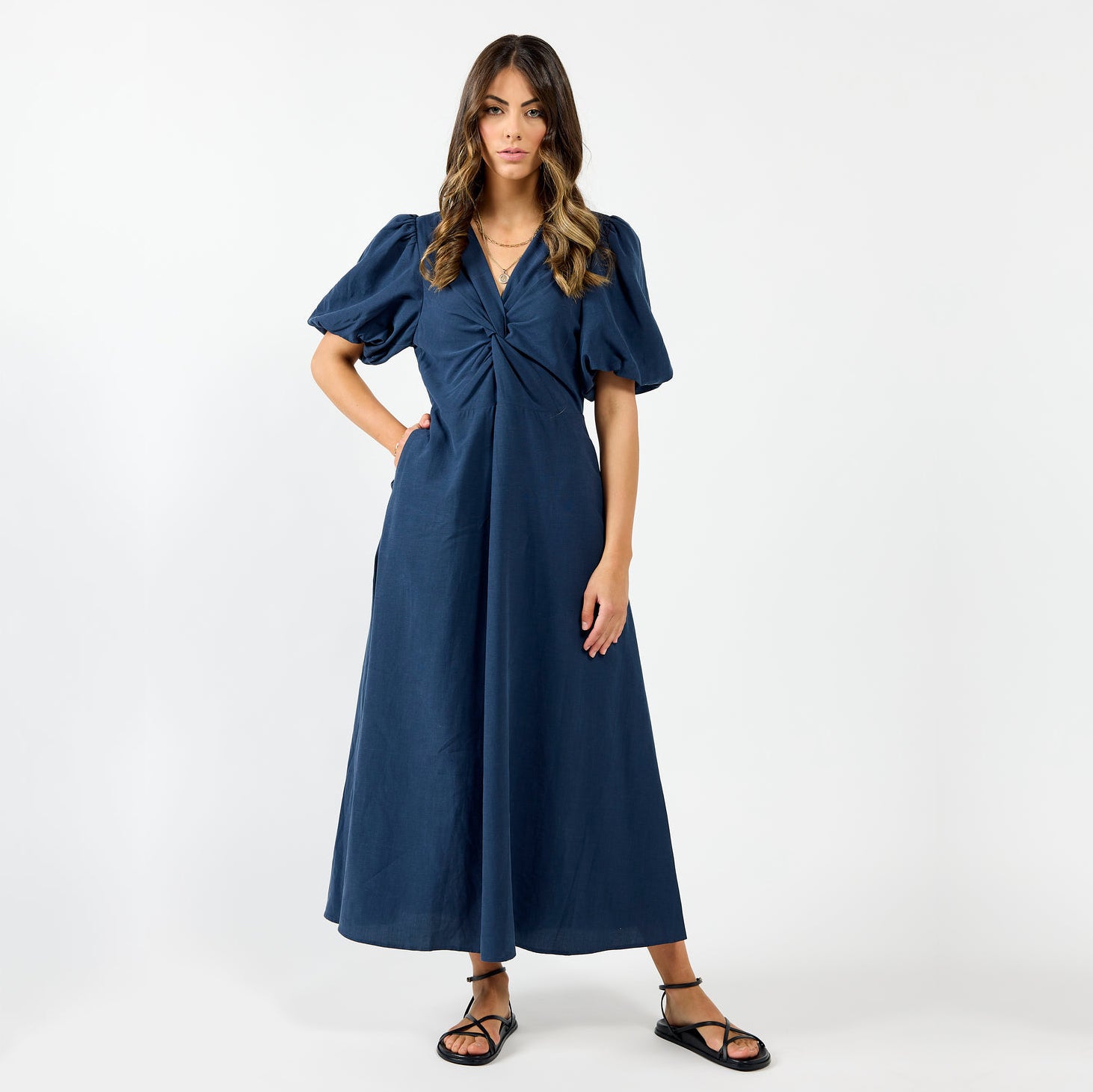 DRAMA THE LABEL HALO DRESS OXFORD BLUE Women Dresses & Jumpsuits - Zeke Collection NZ