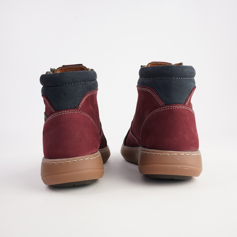 CABELLO Willora Khaki Multi Nuback boots with chunky sole and stylish design, featuring multi-tone khaki color and textured finish.