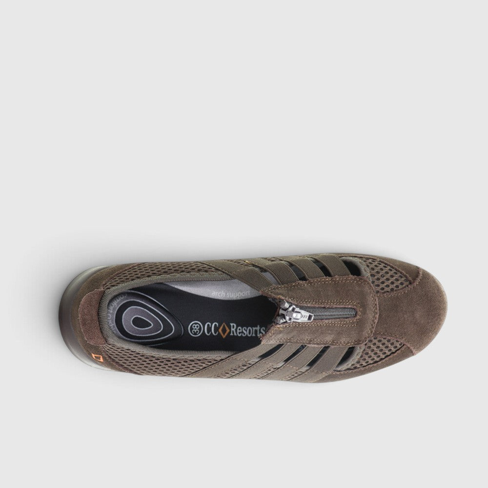 CC Resorts Christine Chocolate casual shoes featuring a sleek design and chocolate color, perfect for everyday comfort.