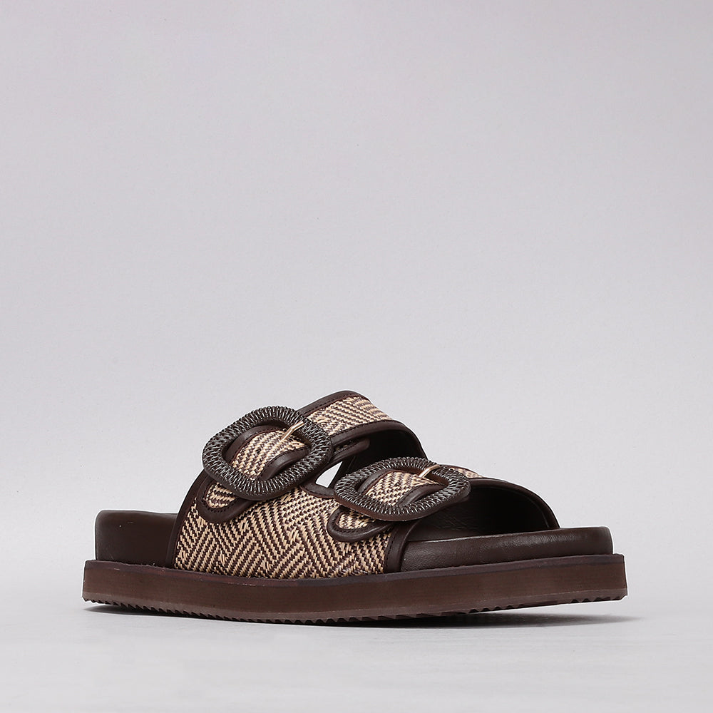 Naked Arches Harriet chocolate flats showing their sleek design and smooth chocolate-colored leather upper.