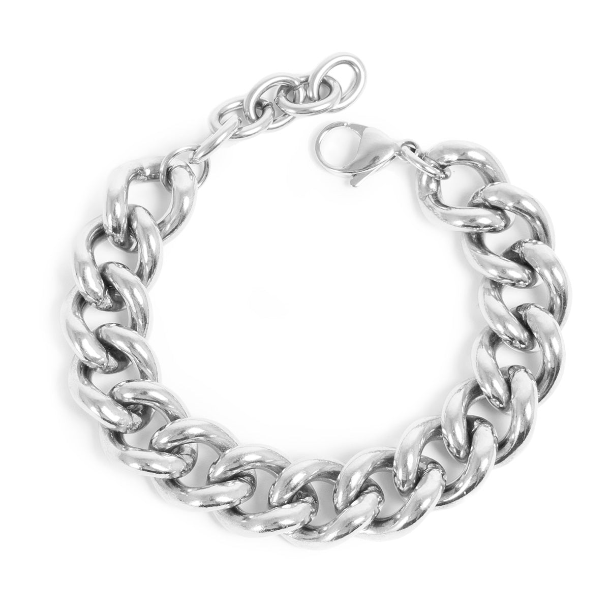 Silver plated Big Panzer bracelet by A & C Oslo featuring bold, chunky links and a sleek, modern design.